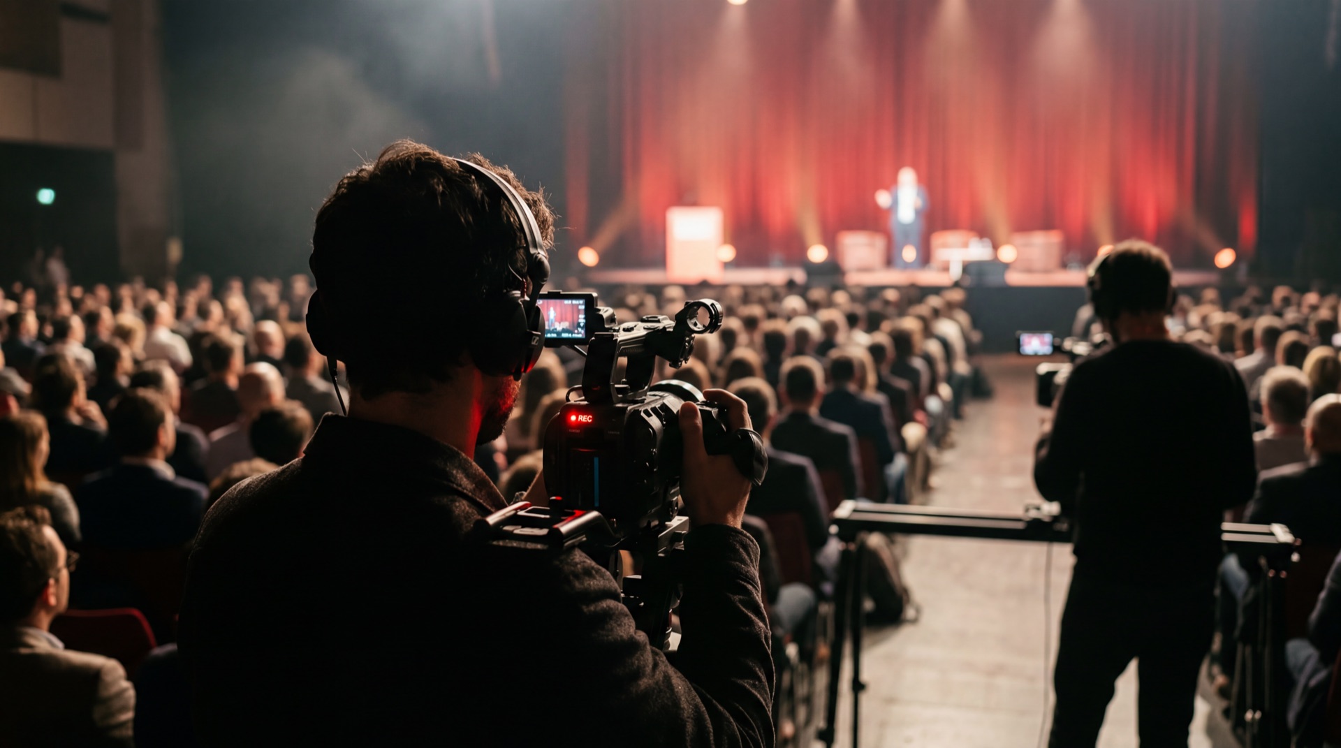 Équipe de captation vidéo en tournage